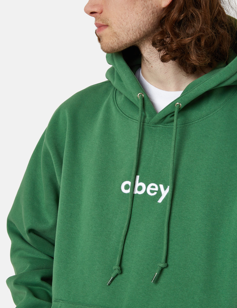 OBEY Lowercase Hooded Sweatshirt - Palm Leaf Green