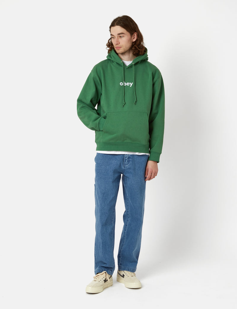 OBEY Lowercase Hooded Sweatshirt - Palm Leaf Green