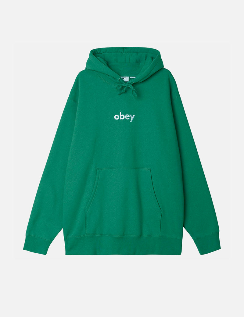 OBEY Lowercase Hooded Sweatshirt - Palm Leaf Green