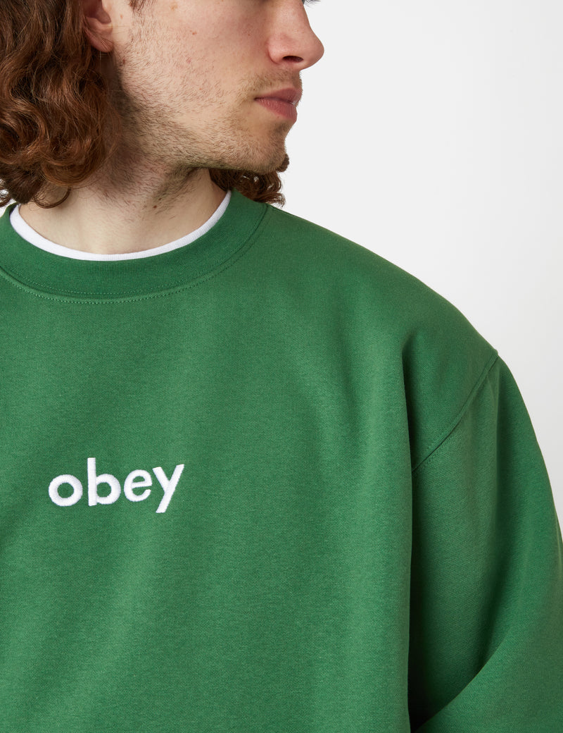 OBEY Lowercase Sweatshirt - Palm Leaf Green