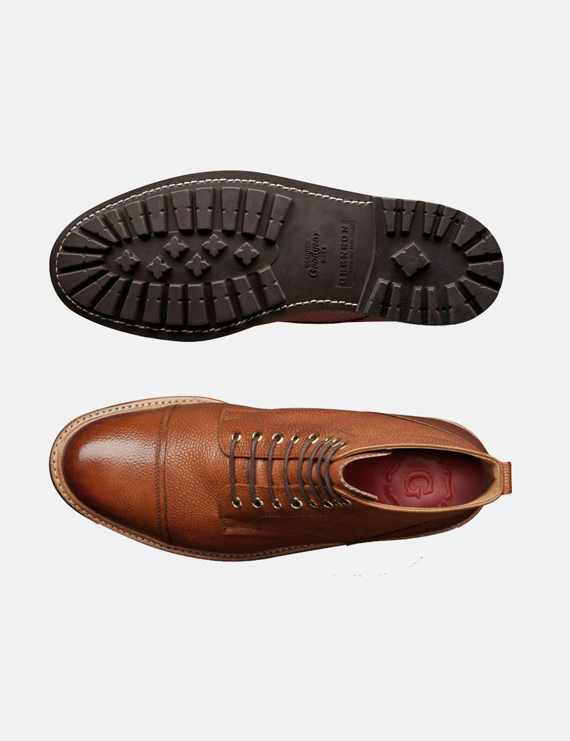 Grenson Joseph Boot (Hand Painted Grain) - Mahogany Tan