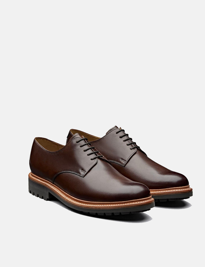 Grenson Curt Derby Shoes - Dark Brown
