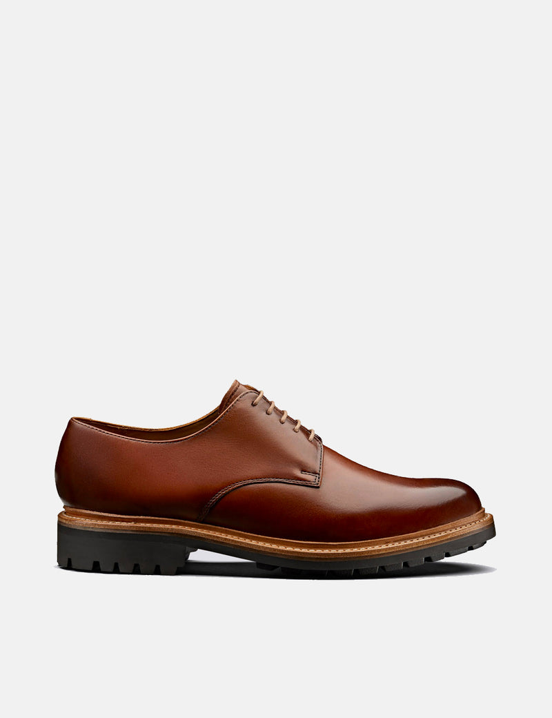 Grenson Curt Derby Shoes (Hand Painted Leather) - Tan