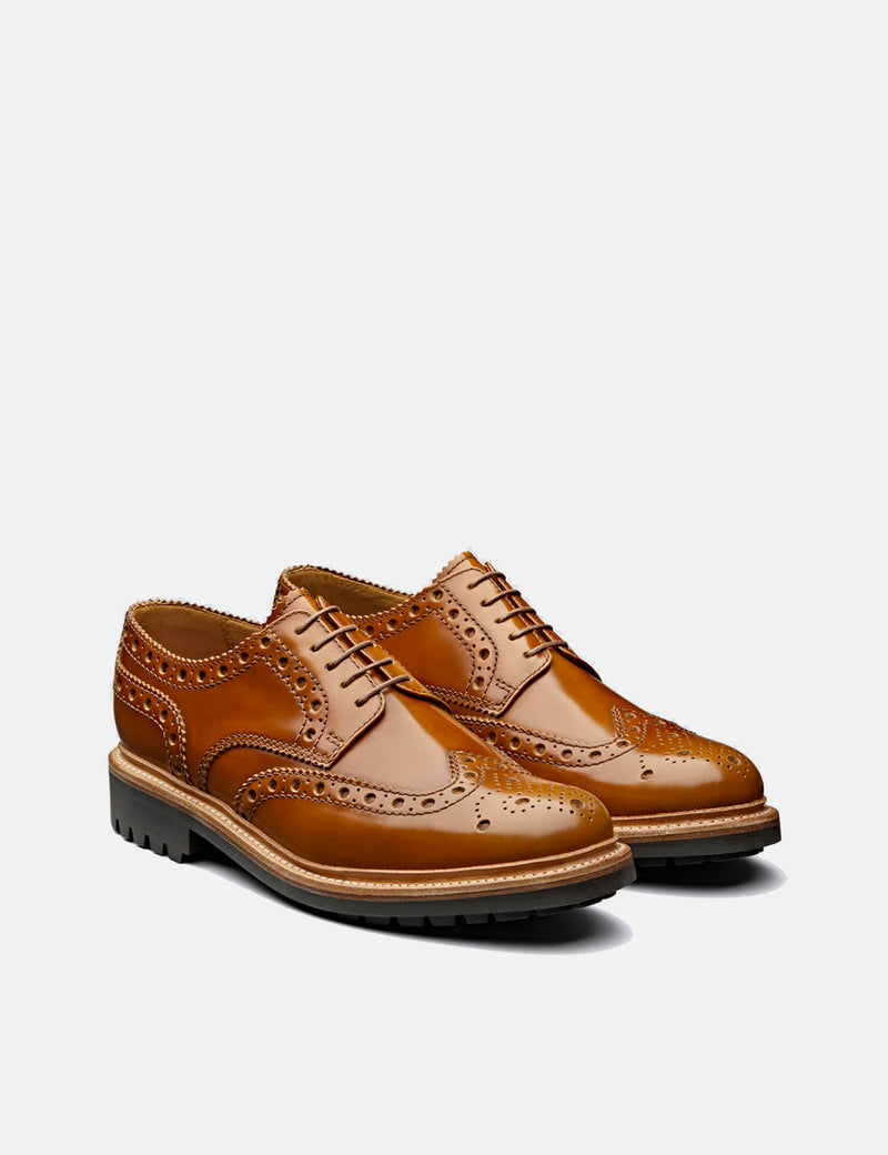 Grenson Archie Brogue Shoes Amber URBAN EXCESS