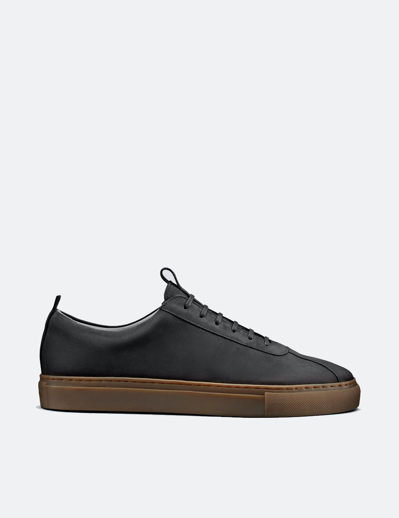 Grenson Sneakers 1 (Nubuck) - Black/Gum