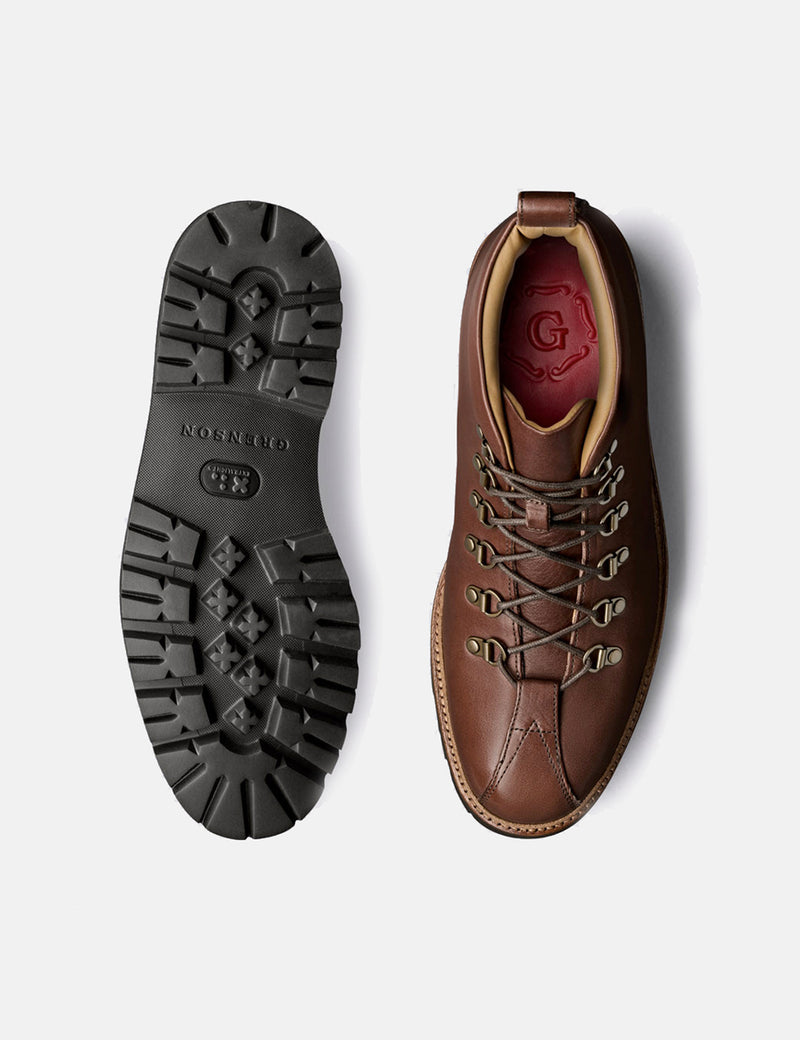 Grenson Bobby Hiker Boot (Smooth Leather) - Brown
