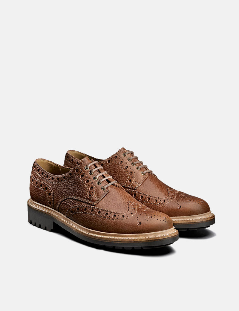 Grenson Archie Brogue (Natural Grain) - Tan