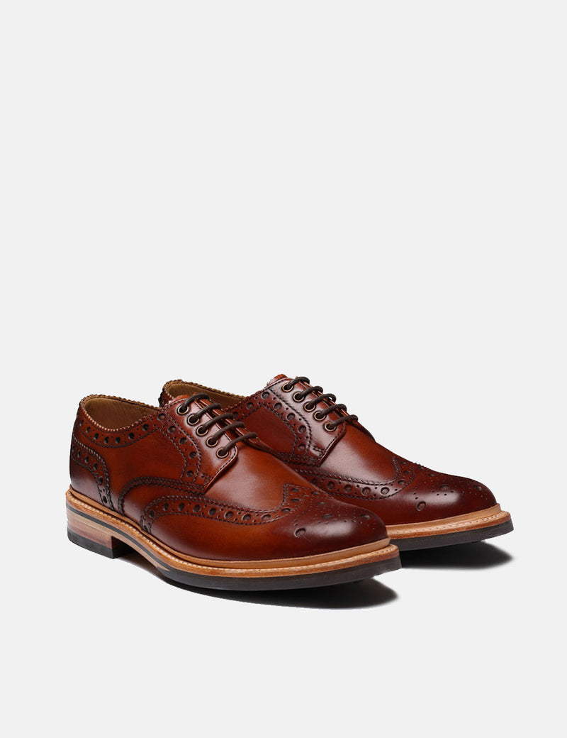 Grensonアーチーブローグシューズ113684-タン