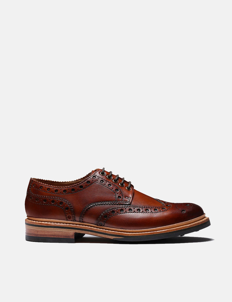 Grensonアーチーブローグシューズ113684-タン