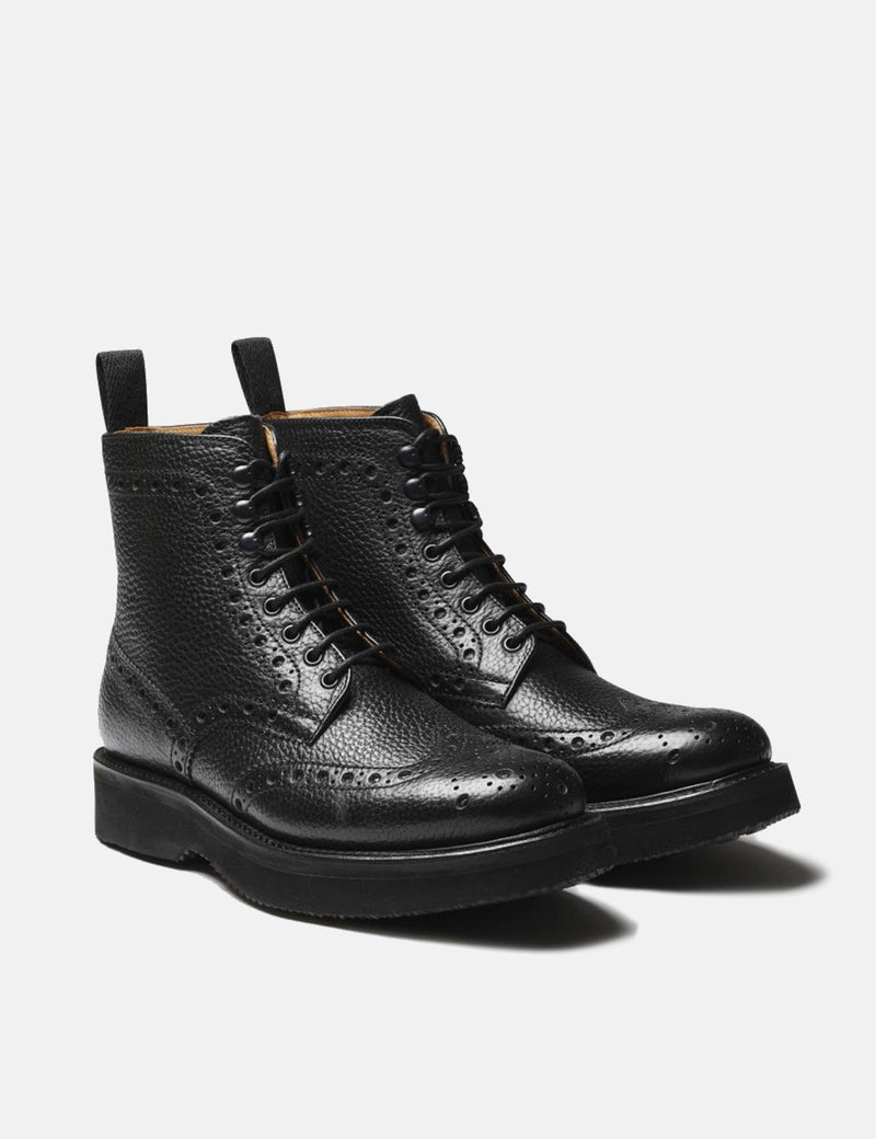 Grenson Fred Boot (natürliches genarbtes Leder) - Schwarz