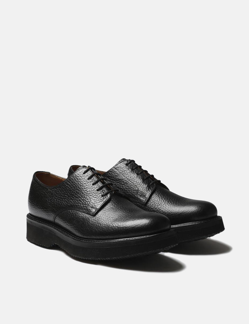 Grenson Curt Derby Shoe (Natural Grain Leather) - Black | Urban Excess ...