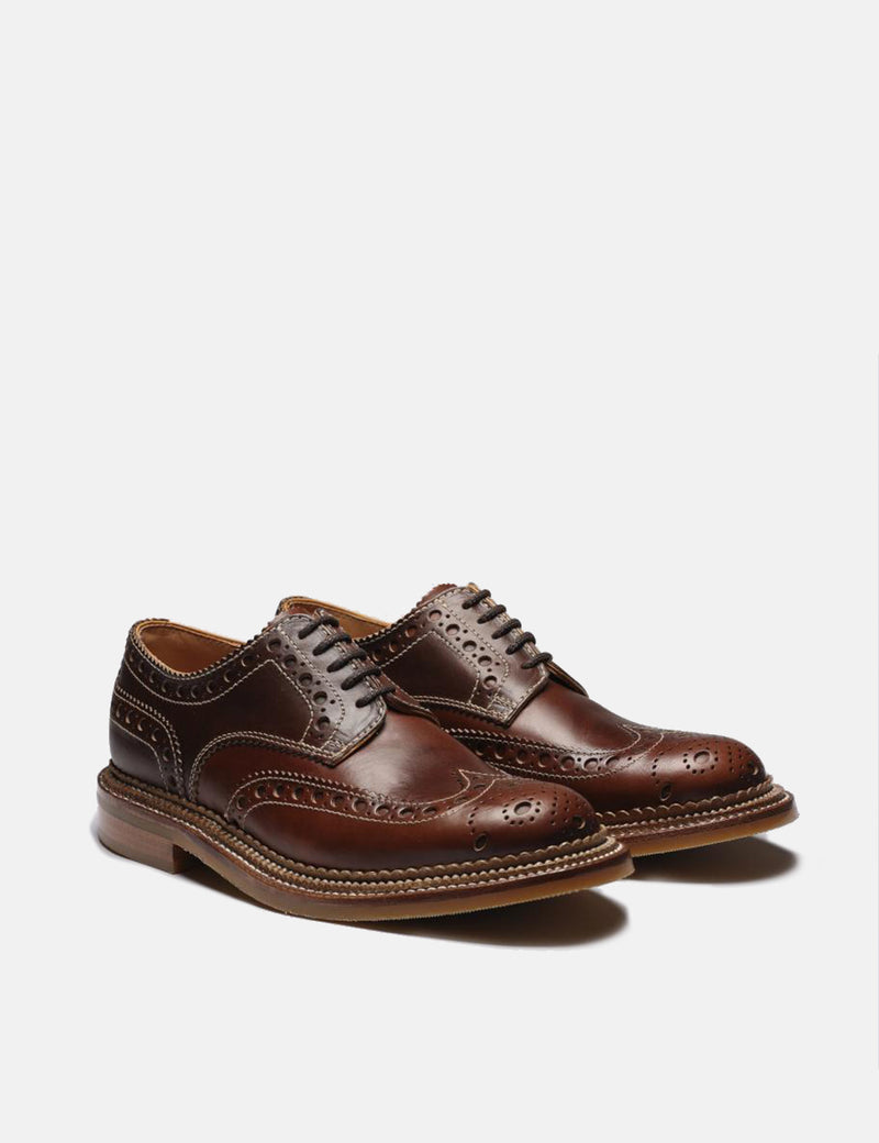 Grenson Archie Triple Welt Brogue (Chromexcel-Leder) - Dunkelbraun