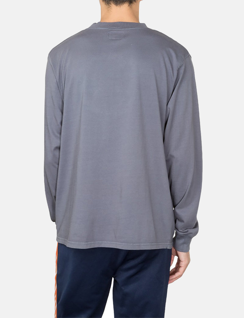 Stussy Overdyed Mock Neck Long Sleeve T-Shirt - Black