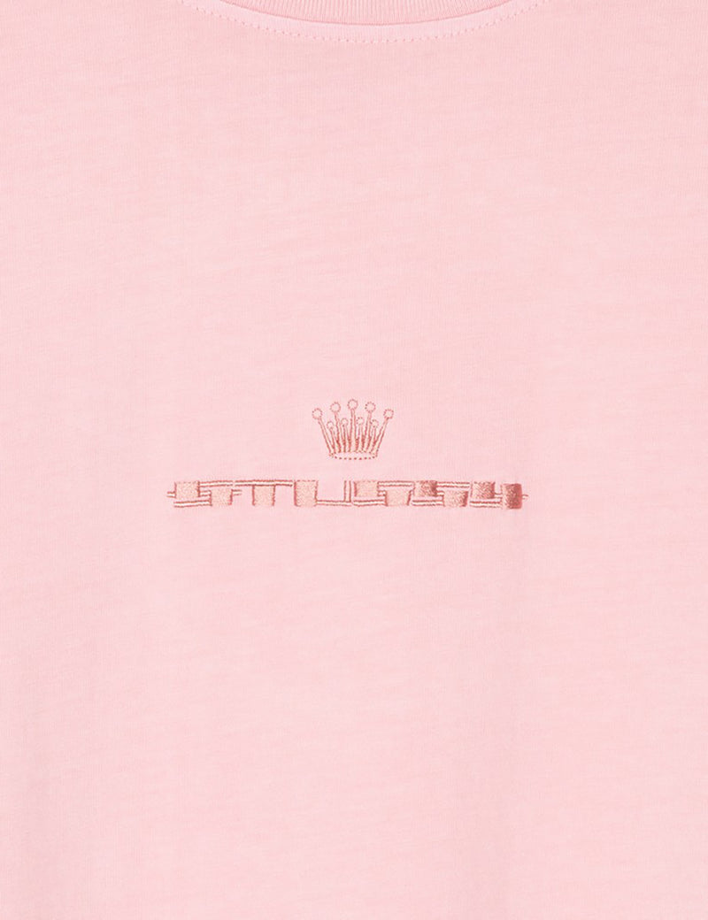 Stussy Overdyed Mock Neck Long Sleeve T-Shirt - Pink