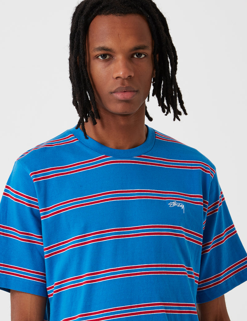 Stussy Double Stripe T-Shirt - Blue