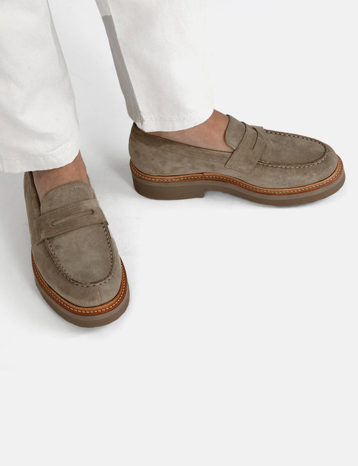 Grenson Peter Loafer Suede Leather Natural Sand I Urban Excess. URBAN EXCESS