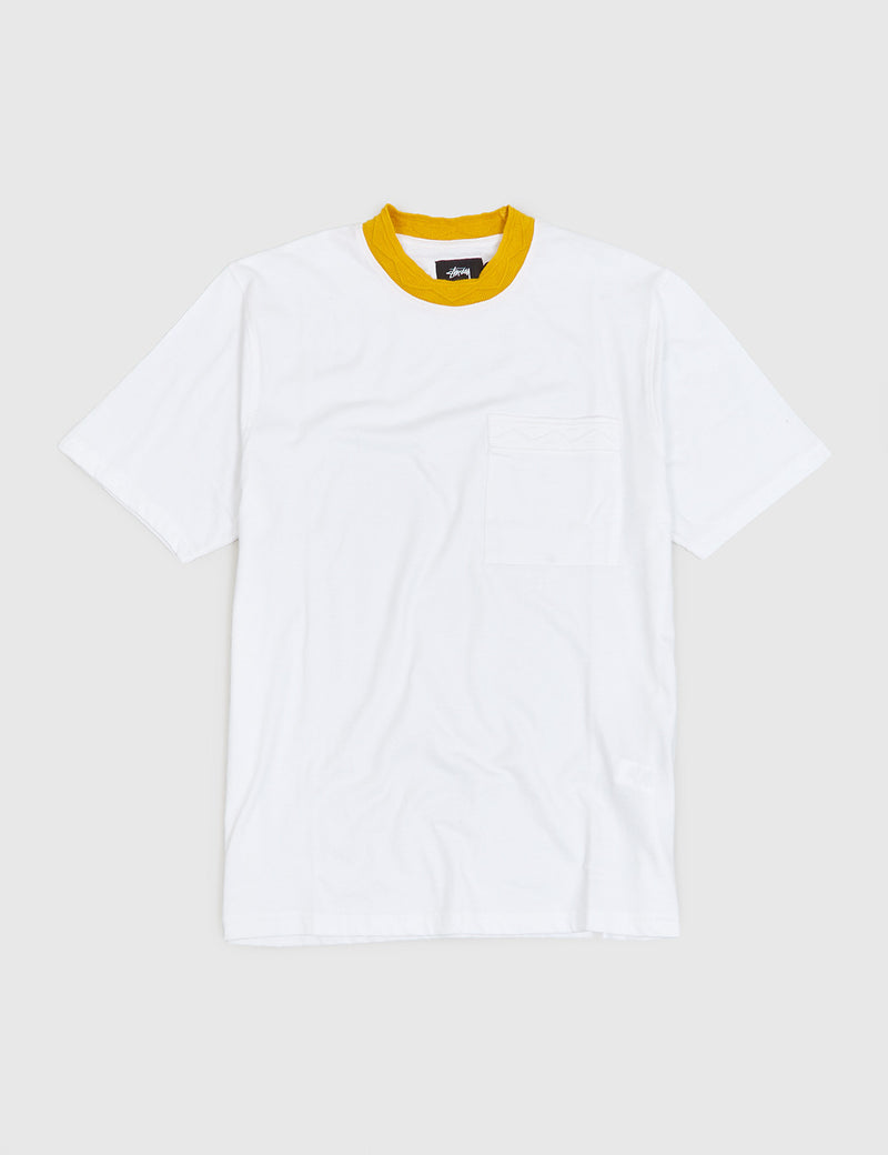 Stussy Jacquard Neck T-Shirt - White