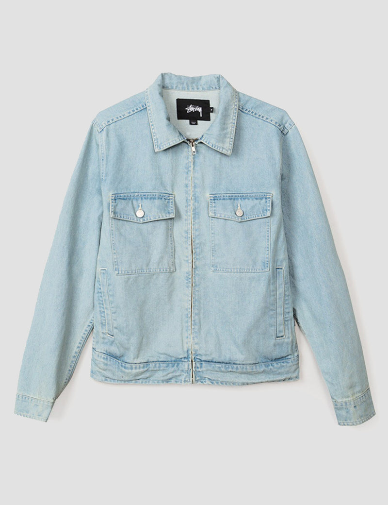 Stussy Garage Washed Garage Jacket - Light Blue