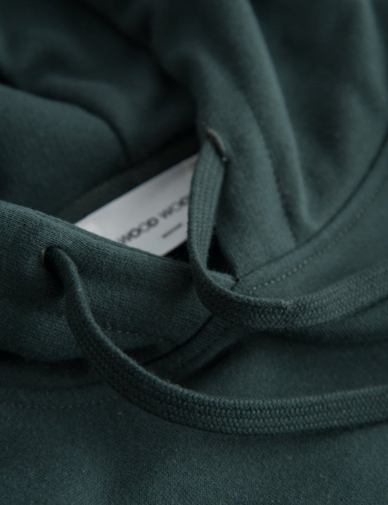 Wood Wood Raffi Hoodie - Dark Green