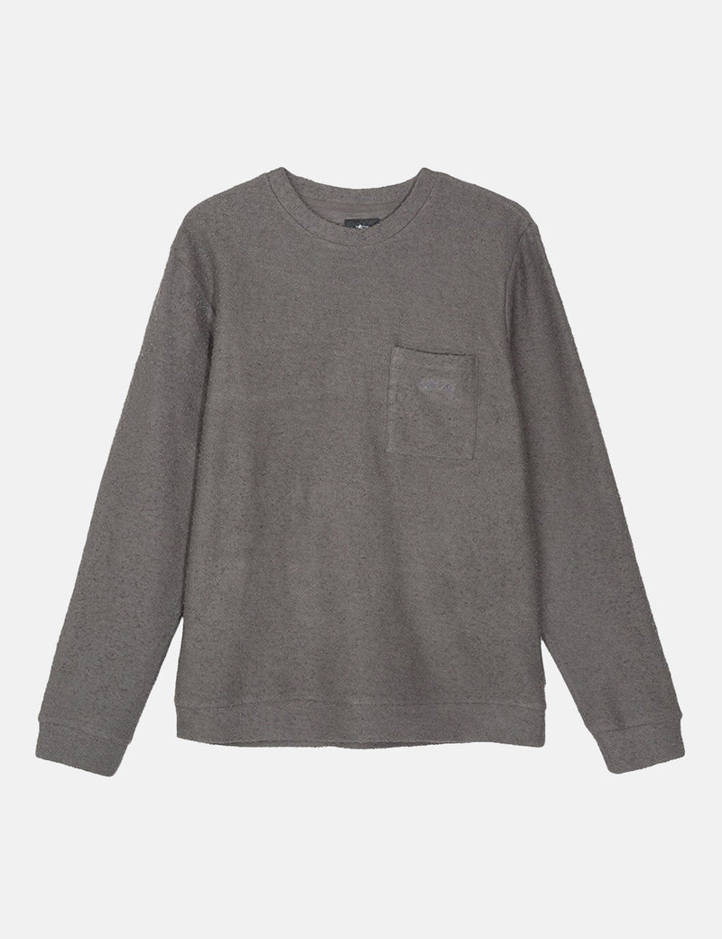 Stussy Chunky Slub Crew Sweatshirt - Black
