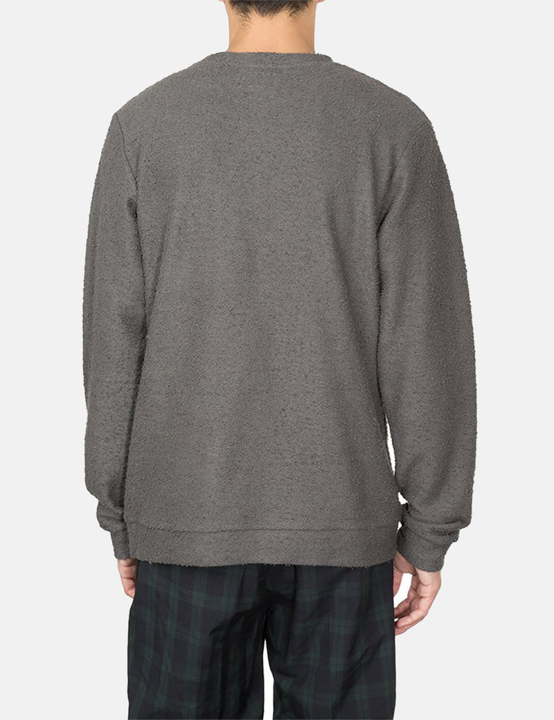 Stussy Chunky Slub Crew Sweatshirt - Black