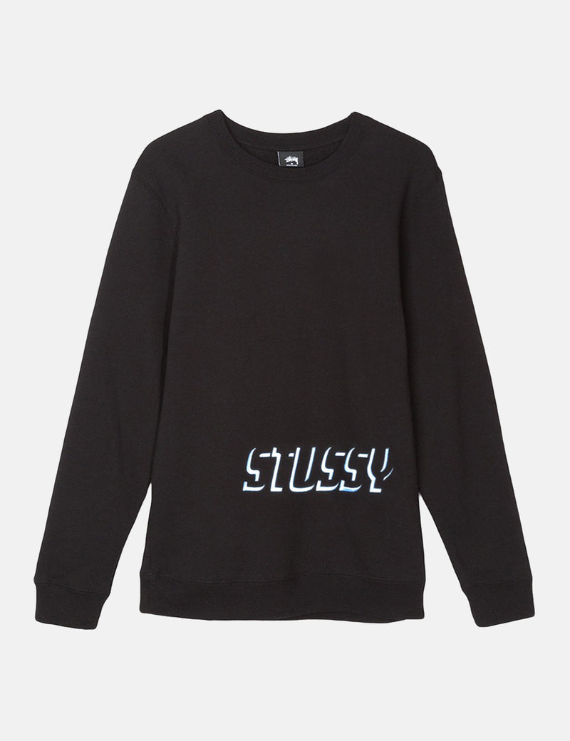 Stussy Shadow Applique Crew Sweatshirt - Black