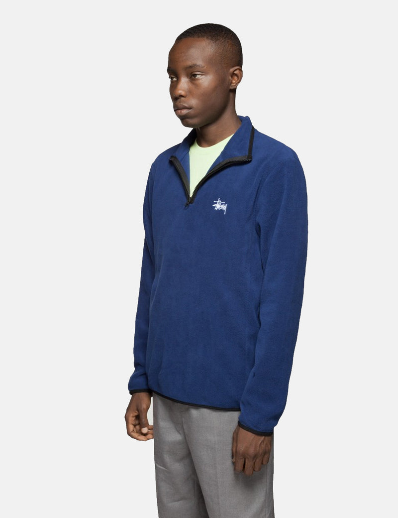 Stussy Polar Fleece Half Zip Sweatshirt - Royal Blue