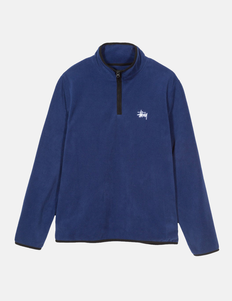 Stussy Polar Fleece Half Zip Sweatshirt-로얄 블루