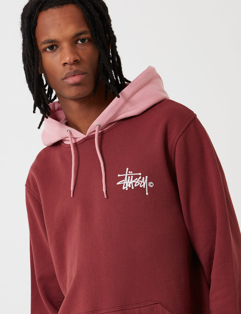 udstilling købmand involveret Sweat à capuche bicolore Stussy - Bordeaux | URBAN EXCESS.