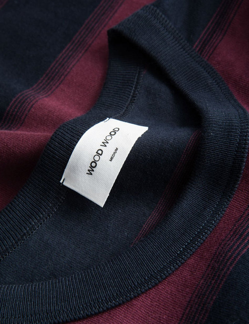Wood Wood Lui Long Sleeve T-Shirt - Navy Stripe