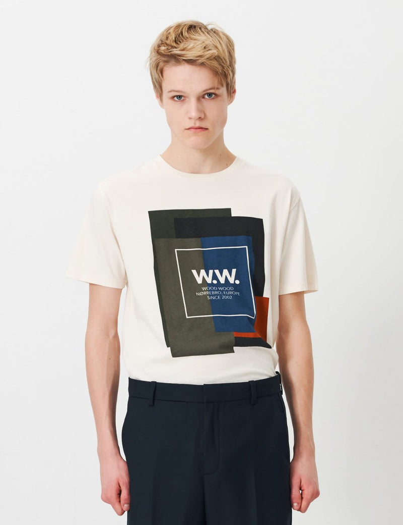 Wood Wood Quilt T-Shirt - Off White