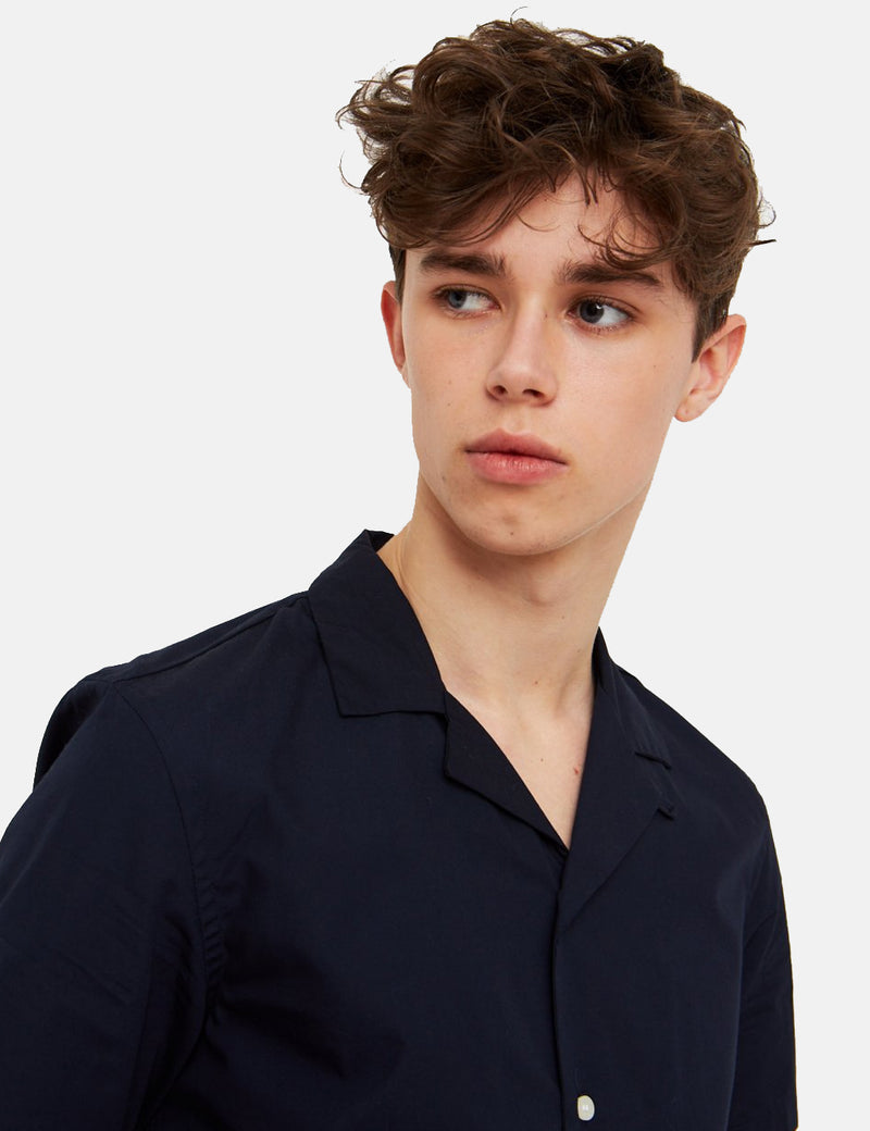 Wood Wood Brandon Shirt - Navy Blue