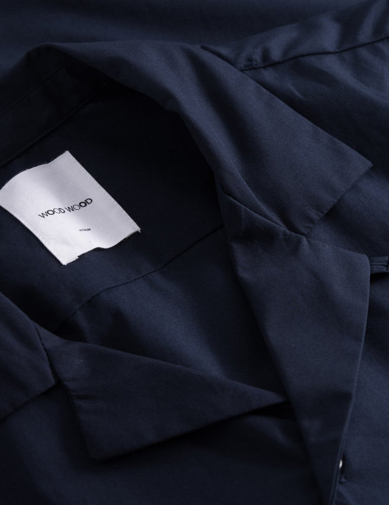 Wood Wood Brandon Shirt - Navy Blue
