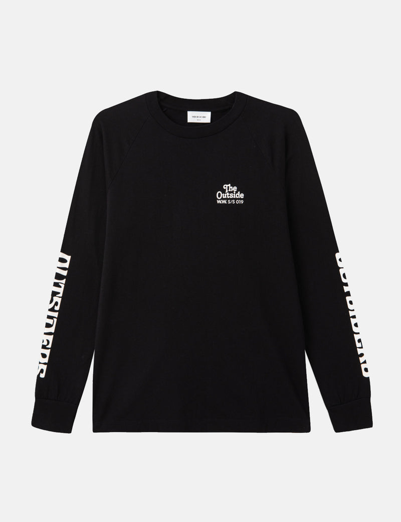 Wood Wood Han Long Sleeve T-Shirt - Black