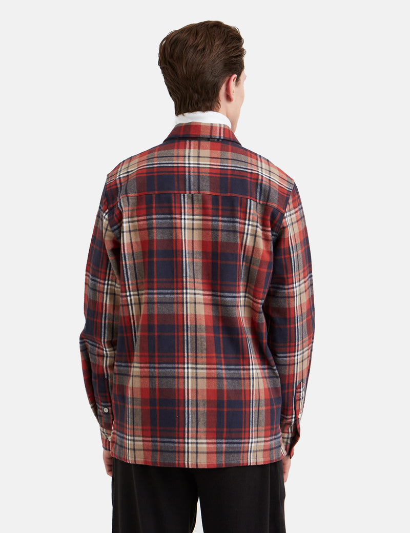 Wood Wood Franco Flannel Shirt - Rust Check