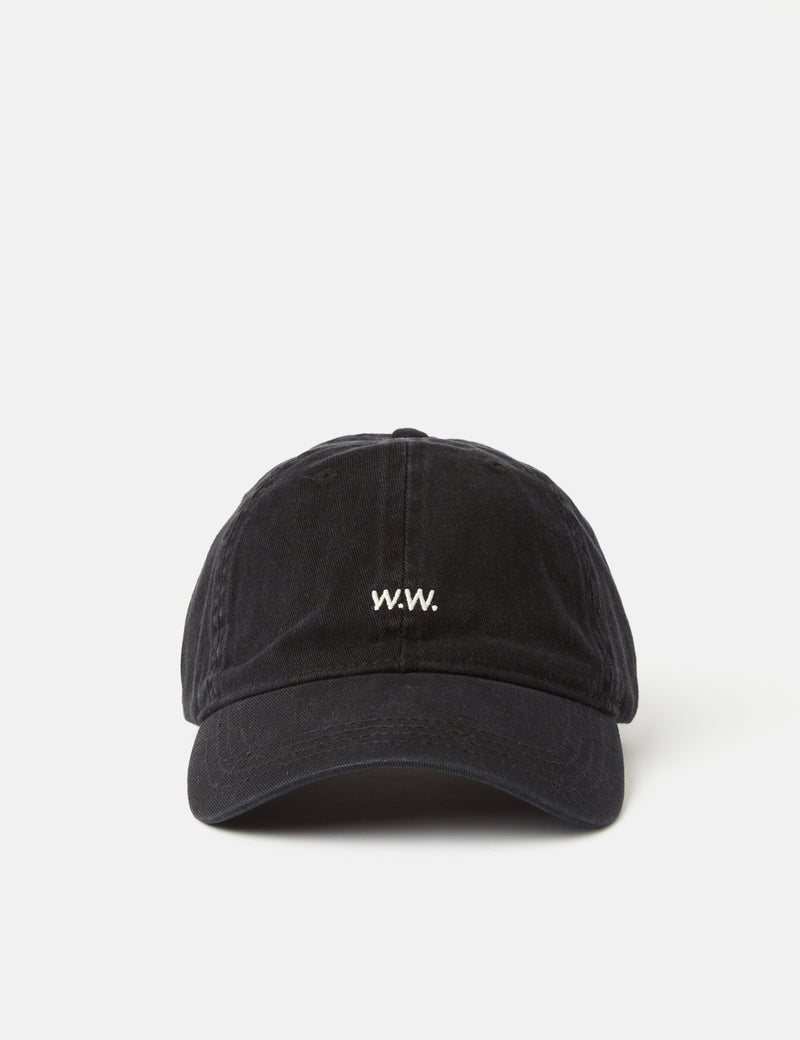 Wood Wood Low Profile Twill 6-Panel Cap - Black