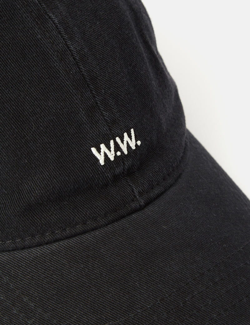 Wood Wood Low Profile Twill 6-Panel Cap - Black