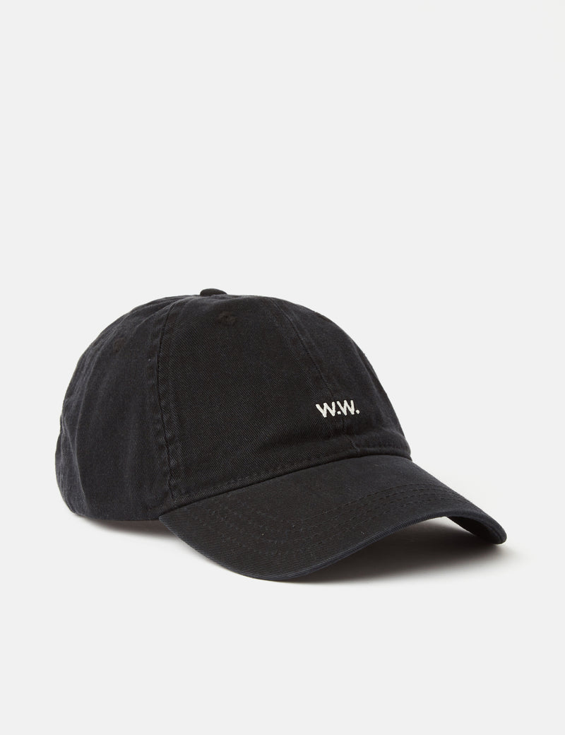 Wood Wood Twill 6-Panel-Kappe mit niedrigem Profil - Schwarz