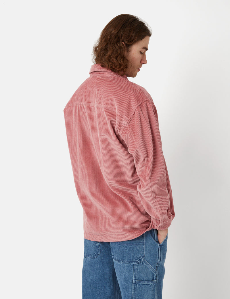 OBEY Monte Shirt Jacket (Cord) - Vintage Pink