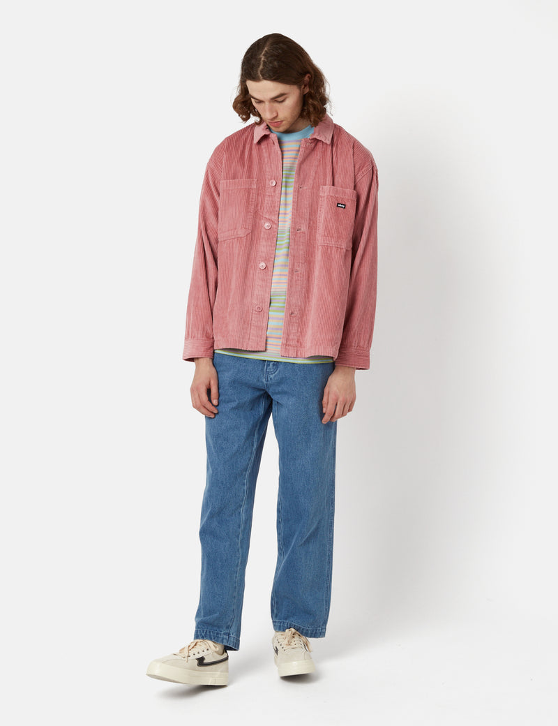OBEY Monte Shirt Jacket (Cord) - Vintage Pink