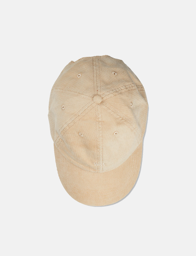 Wood Wood Cordsamt-Mütze mit niedrigem Profil – warmes Beige
