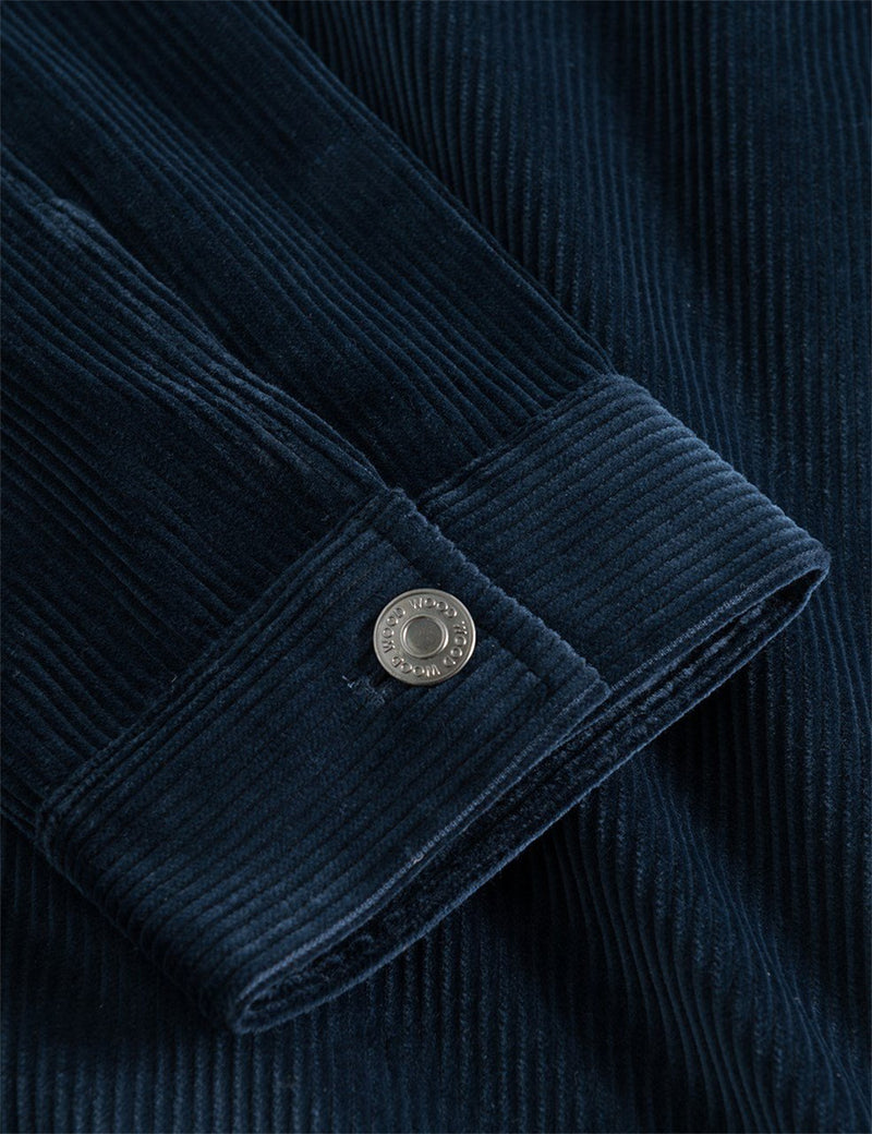 Wood Wood Eban 8w Zip Overshirt - Navy Blue