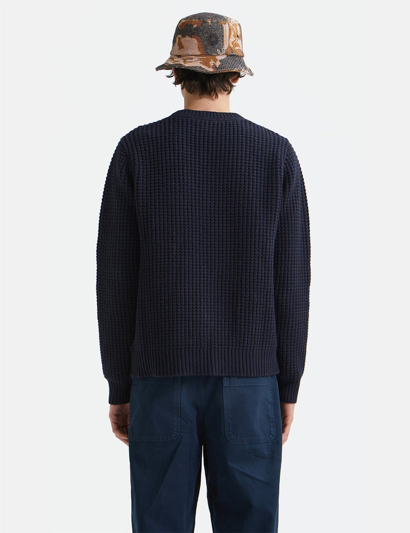Wood Wood Kalle Waffle Cardigan - Marineblau