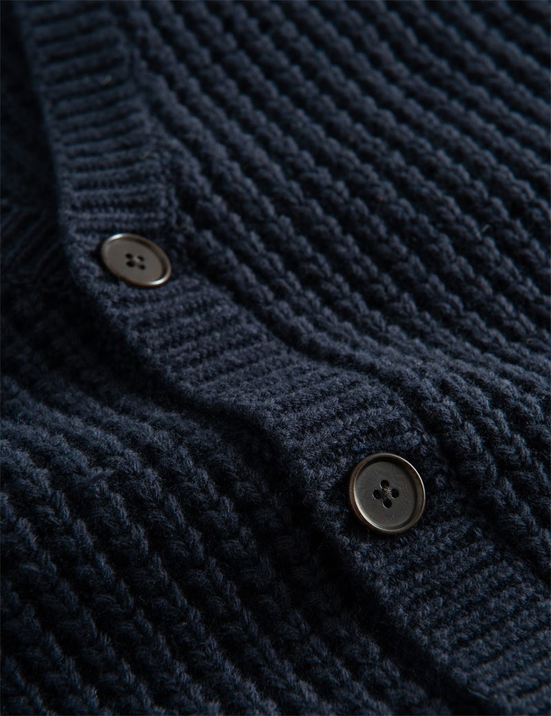 Wood Wood Kalle Waffle Cardigan - Marineblau