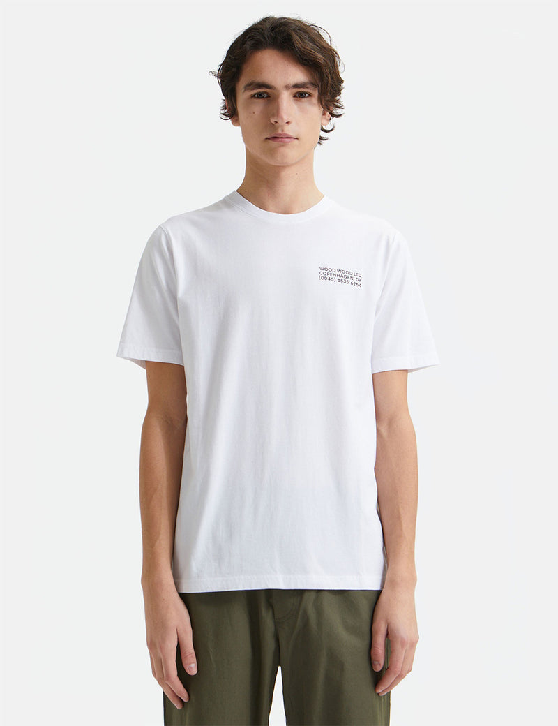 Wood Wood Sami Info T-Shirt - Weiß