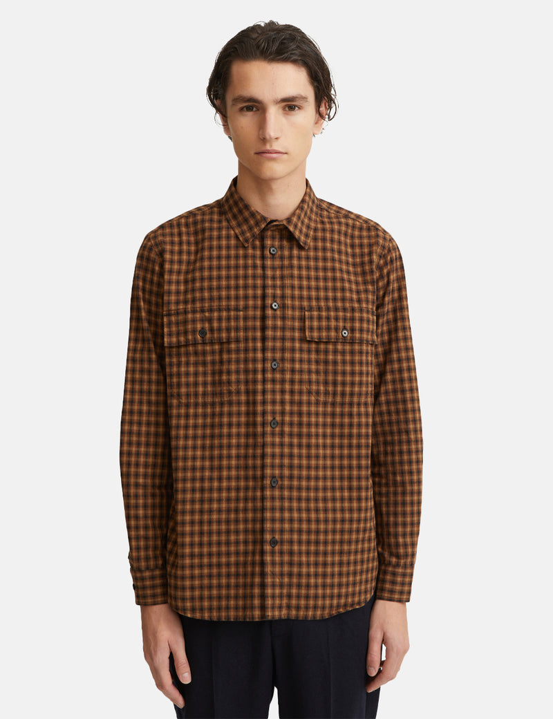 Wood Wood Avenir Flannel Check Shirt - Khaki
