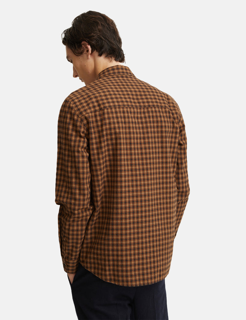 Wood Wood Avenir Flannel Check Shirt - Khaki