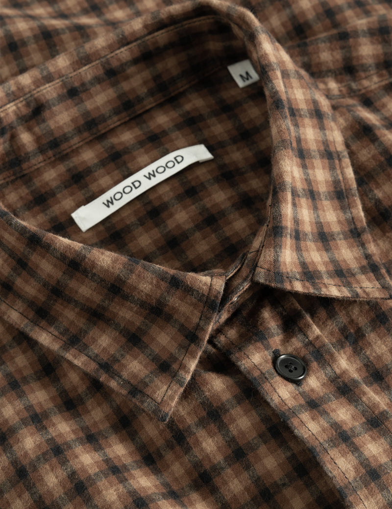 Wood Wood Avenir Flannel Check Shirt - Khaki