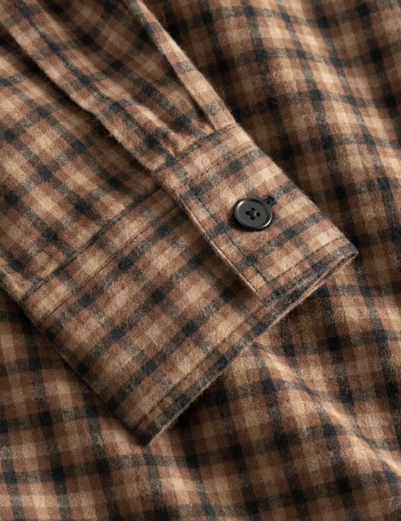 Wood Wood Avenir Flannel Check Shirt - Khaki