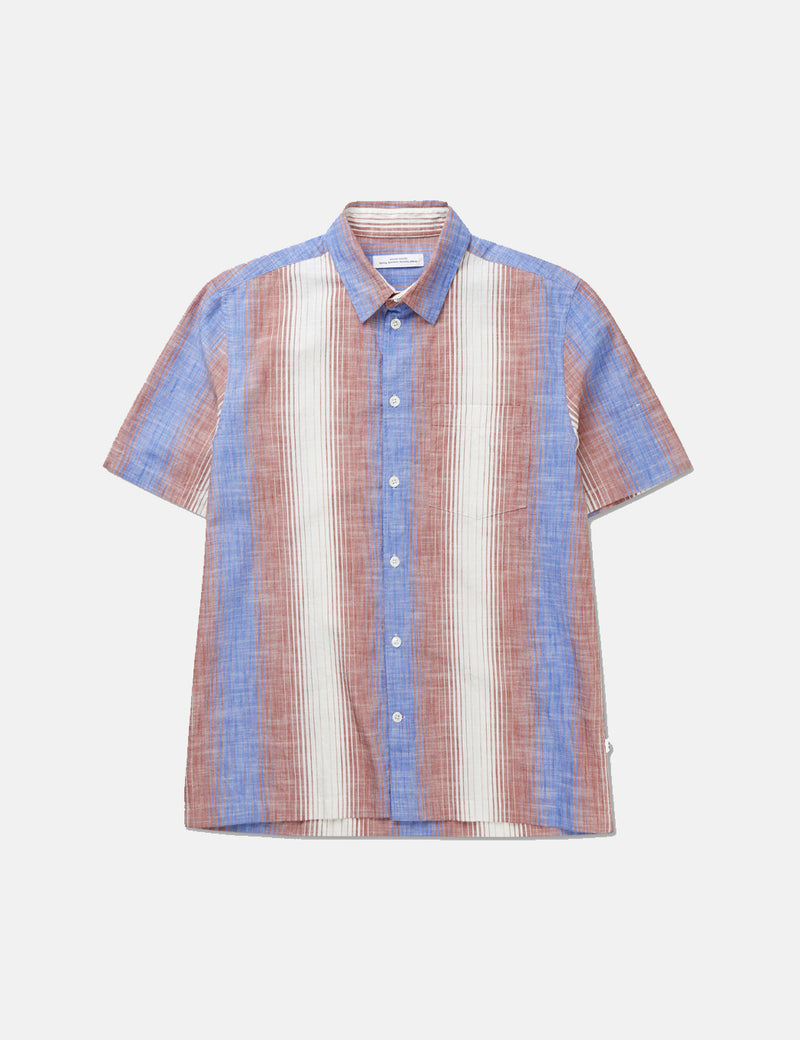 Chemise à Manches Courtes Wood Wood Thor Gradient Stripe - Bleu Vif